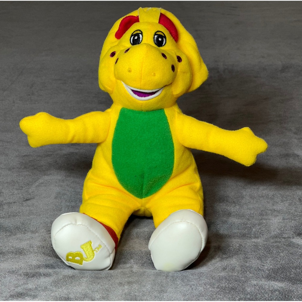 Vintage Barney & Friends BJ Plush Yellow Dinosaur Stuffed Animal 10 Inch